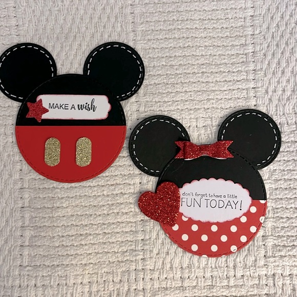 Disney Mickey & Minnie Birthday Tag Cards, Handmade, Celebrate Wish Party Invite - Picture 7 of 11